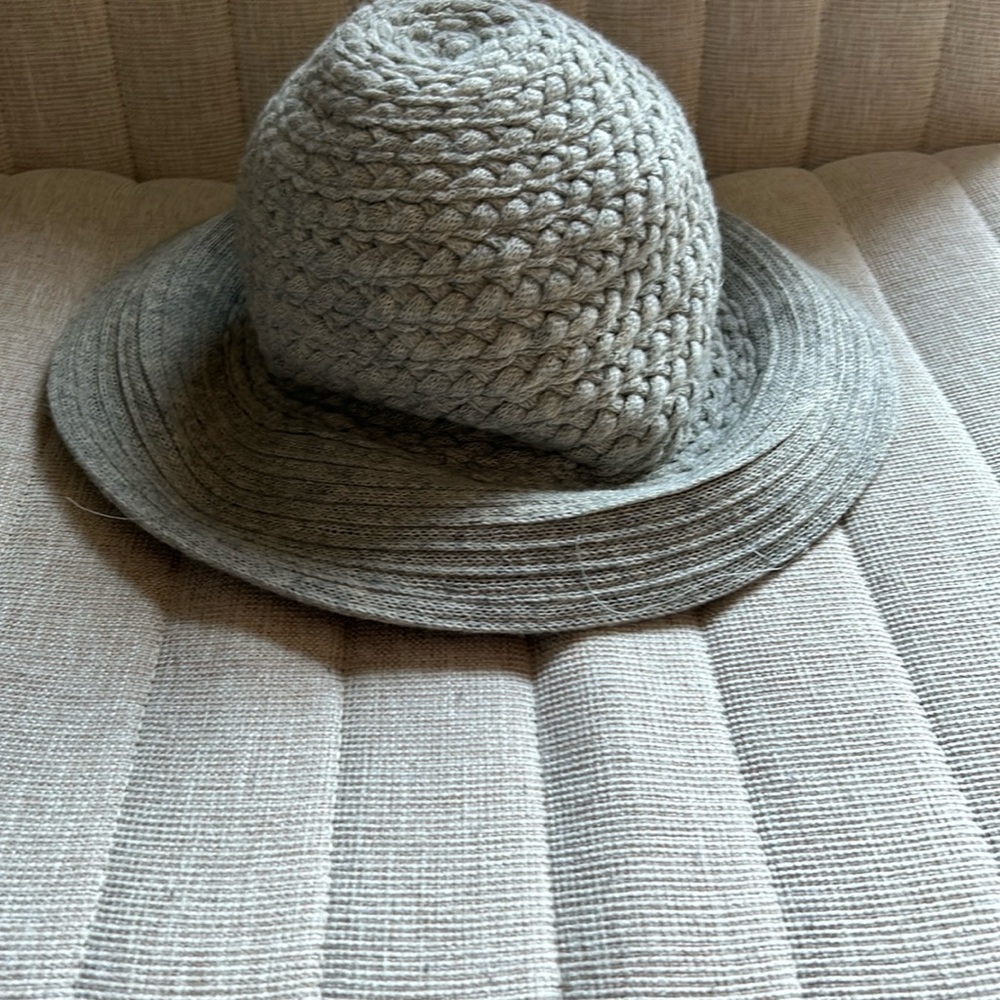 Cozy Gray Wide Brimmed Hat
